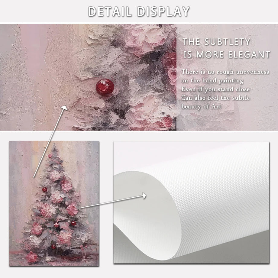 Kerst schilderij sneeuwpop kerstman kerstboom canvas wanddecoratie