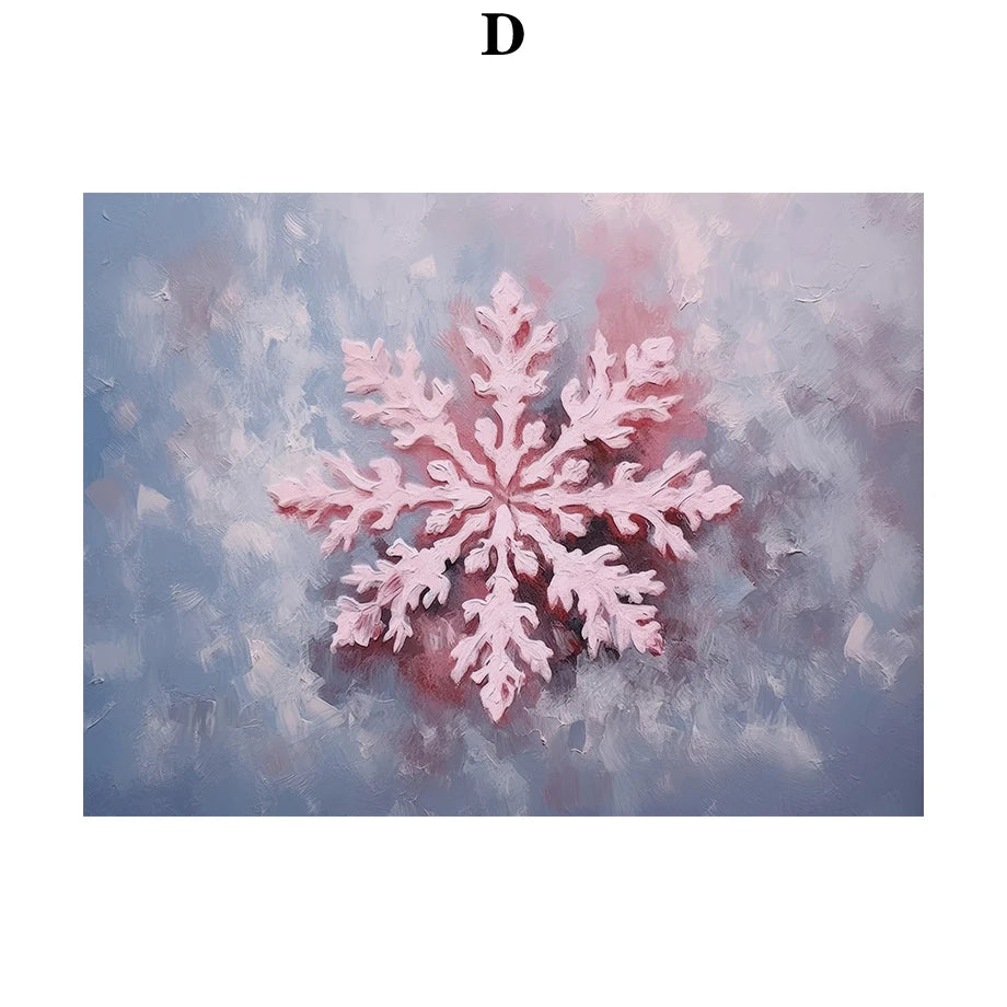 Kerst schilderij sneeuwpop kerstman kerstboom canvas wanddecoratie