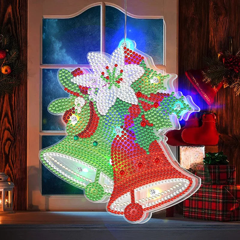 Diamond Painting Lamp Kerst LED Licht met Steentjes – Kleurrijke Verlichting voor Huisdecoratie