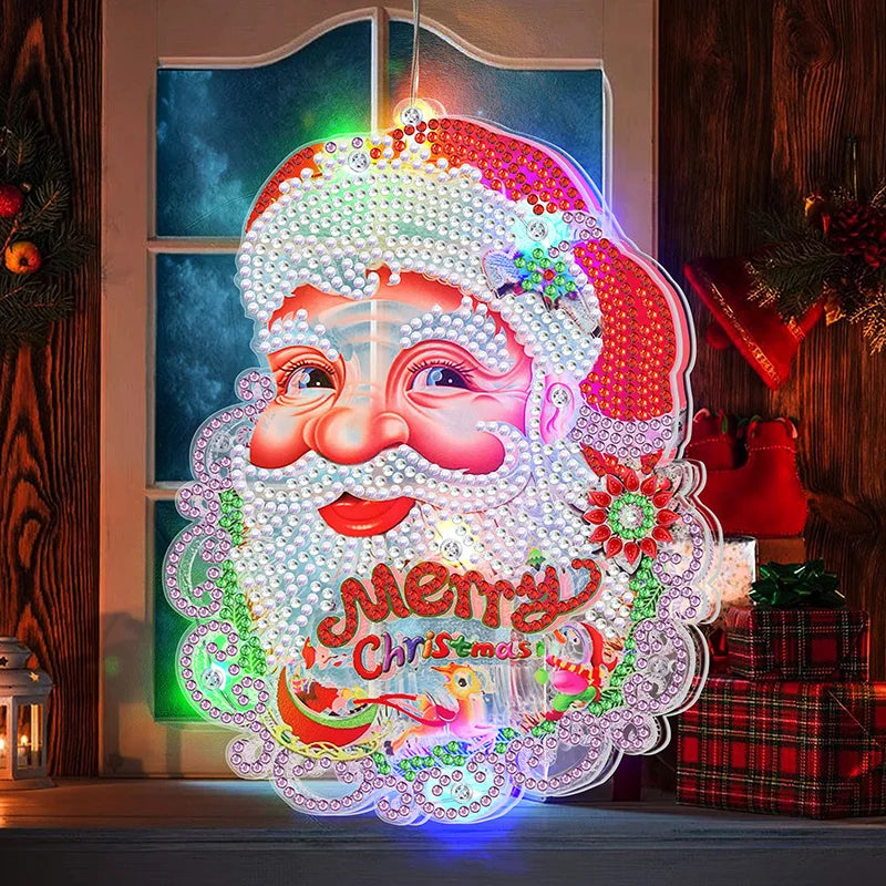Diamond Painting Lamp Kerst LED Licht met Steentjes – Kleurrijke Verlichting voor Huisdecoratie