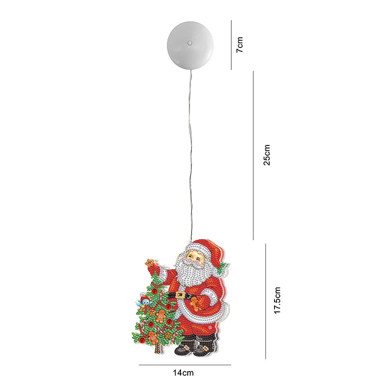 Diamond Painting Lamp Kerst LED Licht met Steentjes – Kleurrijke Verlichting voor Huisdecoratie