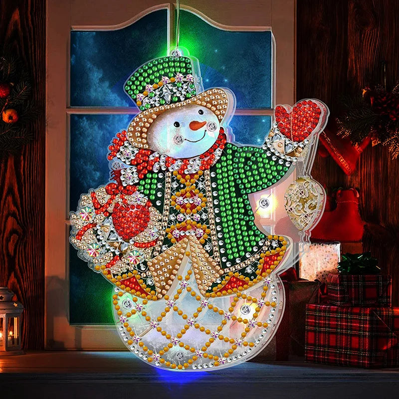 Diamond Painting Lamp Kerst LED Licht met Steentjes – Kleurrijke Verlichting voor Huisdecoratie