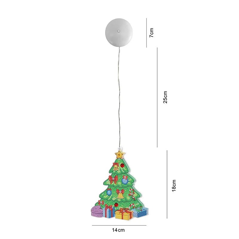 Diamond Painting Lamp Kerst LED Licht met Steentjes – Kleurrijke Verlichting voor Huisdecoratie