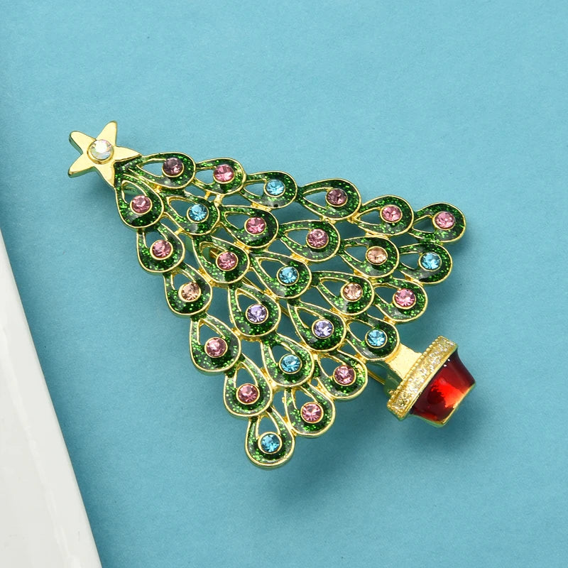 Broche Kerst | Elegante kerstboom broche als feestelijke accessoire