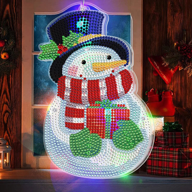 Diamond Painting Lamp Kerst LED Licht met Steentjes – Kleurrijke Verlichting voor Huisdecoratie