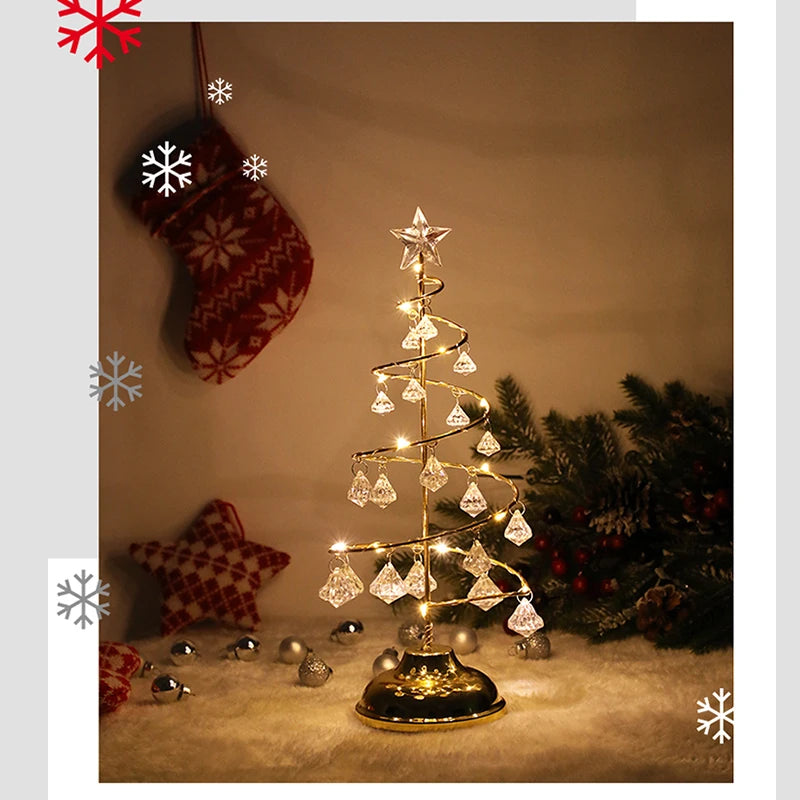 Kerst LED Kristallen Tafel Lamp - Moderne Sfeerverlichting voor Woonkamer & Slaapkamer
