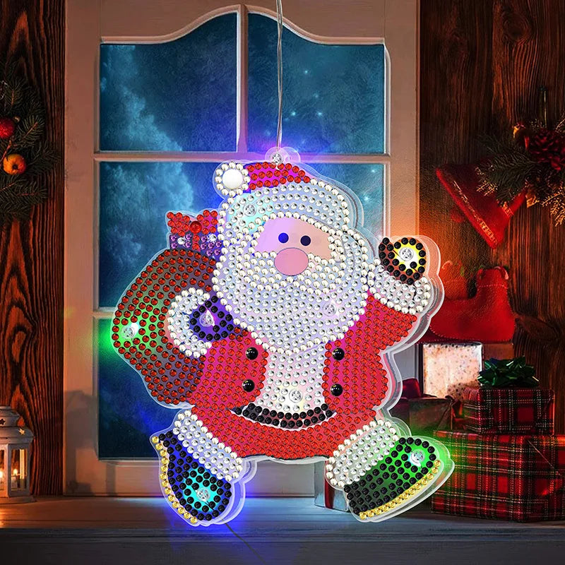 Diamond Painting Lamp Kerst LED Licht met Steentjes – Kleurrijke Verlichting voor Huisdecoratie
