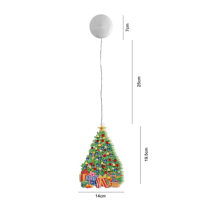 Diamond Painting Lamp Kerst LED Licht met Steentjes – Kleurrijke Verlichting voor Huisdecoratie