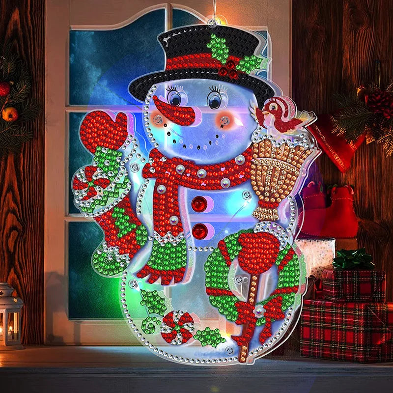 Diamond Painting Lamp Kerst LED Licht met Steentjes – Kleurrijke Verlichting voor Huisdecoratie