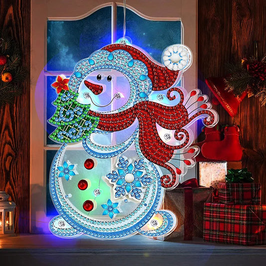 Diamond Painting Lamp Kerst LED Licht met Steentjes – Kleurrijke Verlichting voor Huisdecoratie