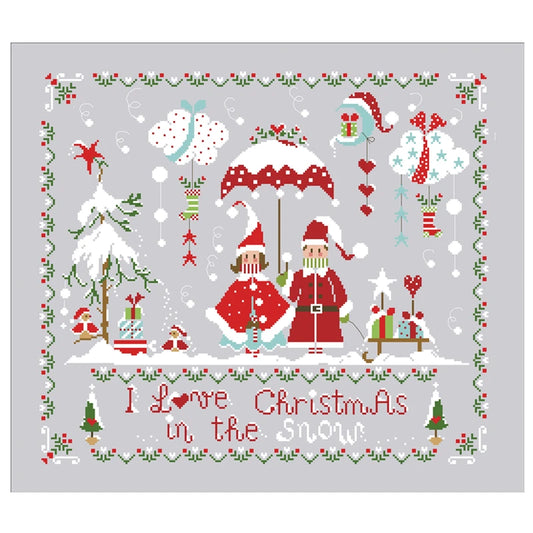 Borduurpakket Kerstmis Cartoon – Telpatroon op 11/14/18ct Aida