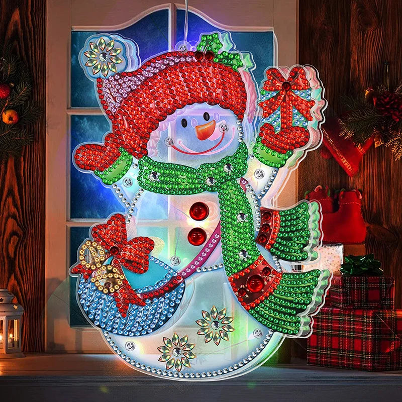 Diamond Painting Lamp Kerst LED Licht met Steentjes – Kleurrijke Verlichting voor Huisdecoratie