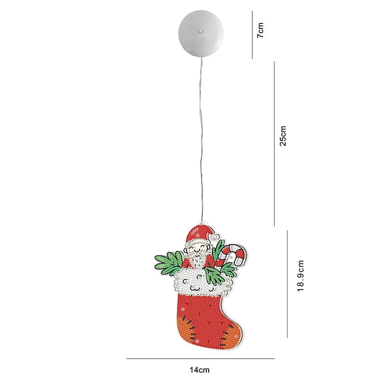 Diamond Painting Lamp Kerst LED Licht met Steentjes – Kleurrijke Verlichting voor Huisdecoratie