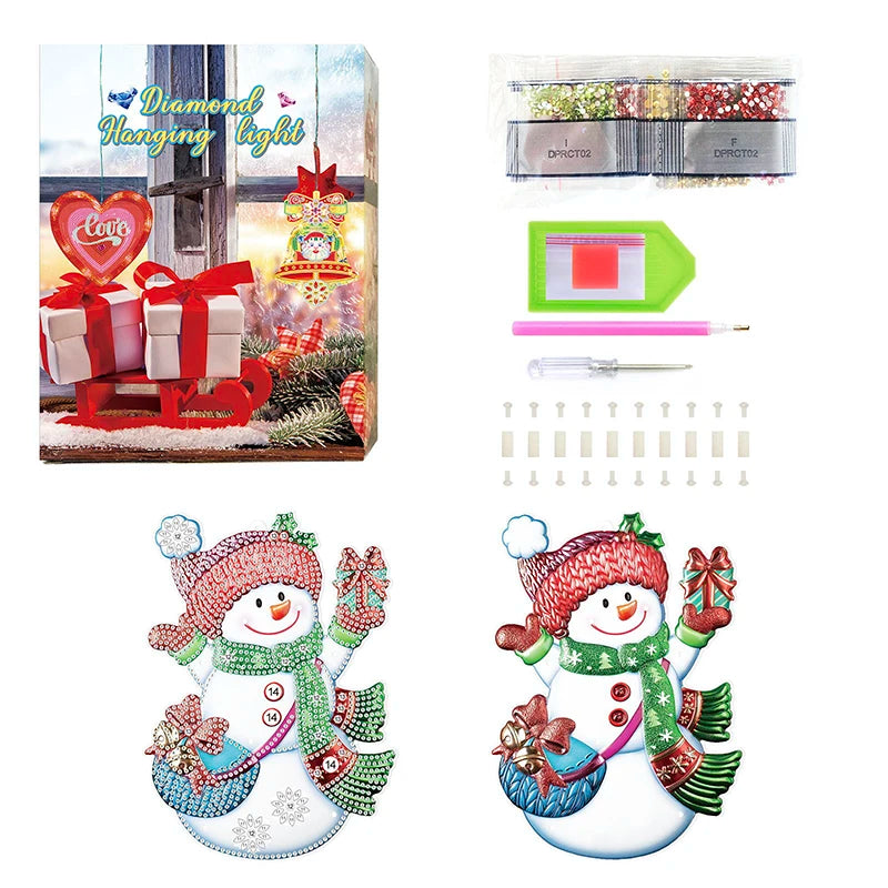 Diamond Painting Lamp Kerst LED Licht met Steentjes – Kleurrijke Verlichting voor Huisdecoratie