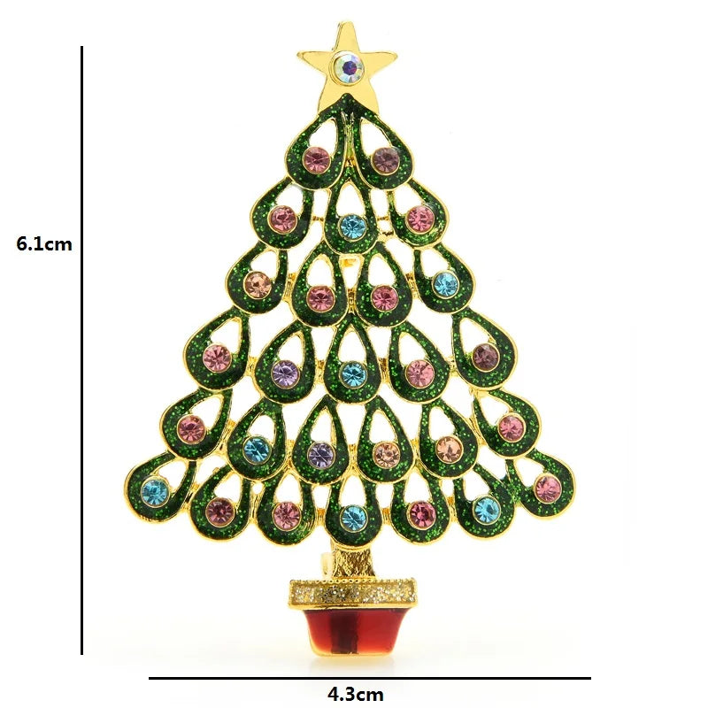 Broche Kerst | Elegante kerstboom broche als feestelijke accessoire