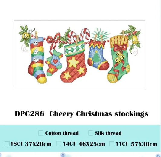 Borduurpakket Kerstsokken Kruissteek - Complete Set