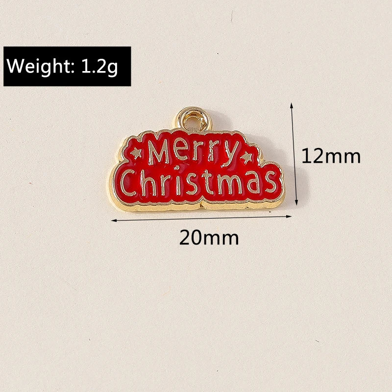Kersthanger voor ketting of armband kerstboom rendier bel sneeuwpop hanger set - 10 stuks
