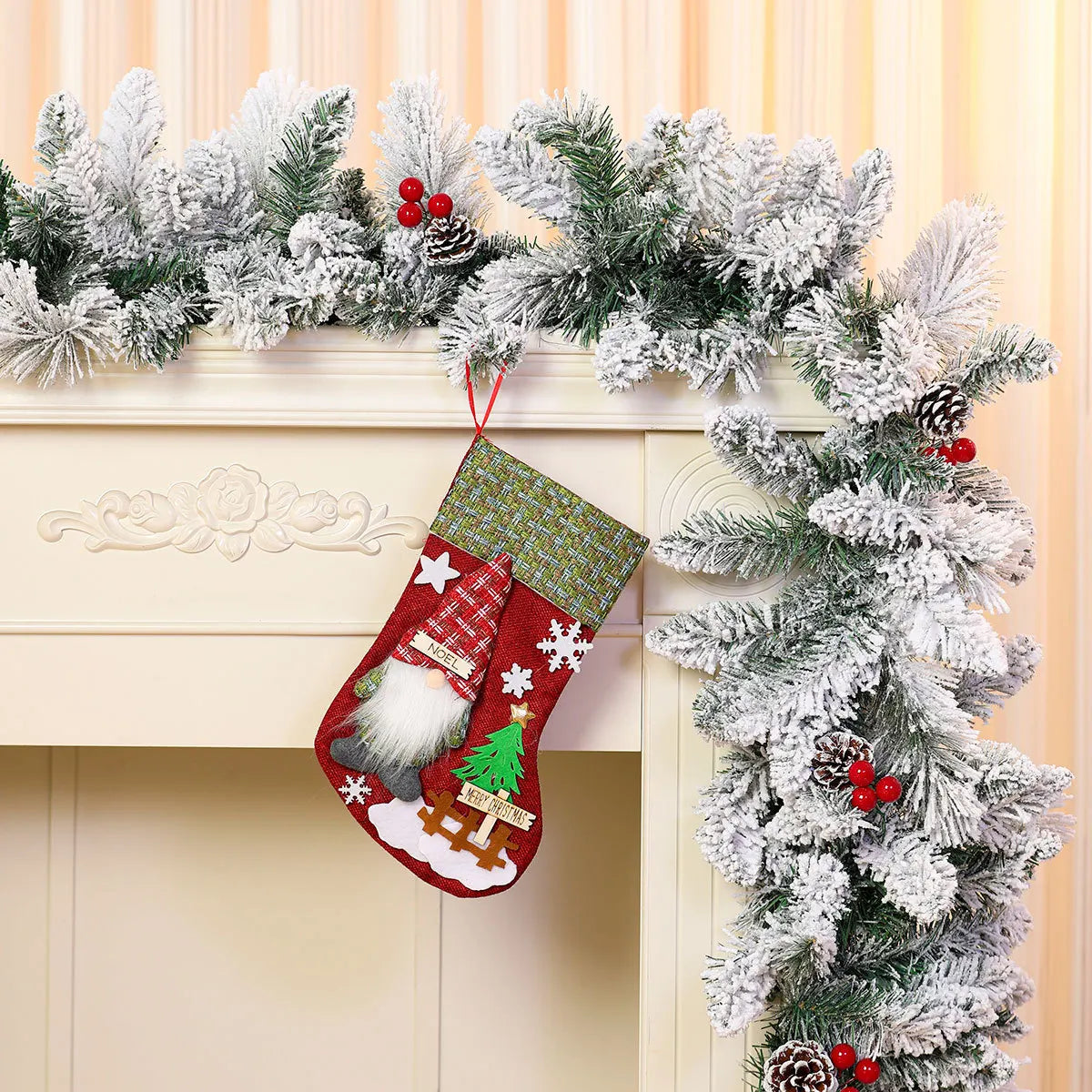 Kerstsok met Grote Capaciteit en Kerstman Pop – Sfeervolle Decoratie