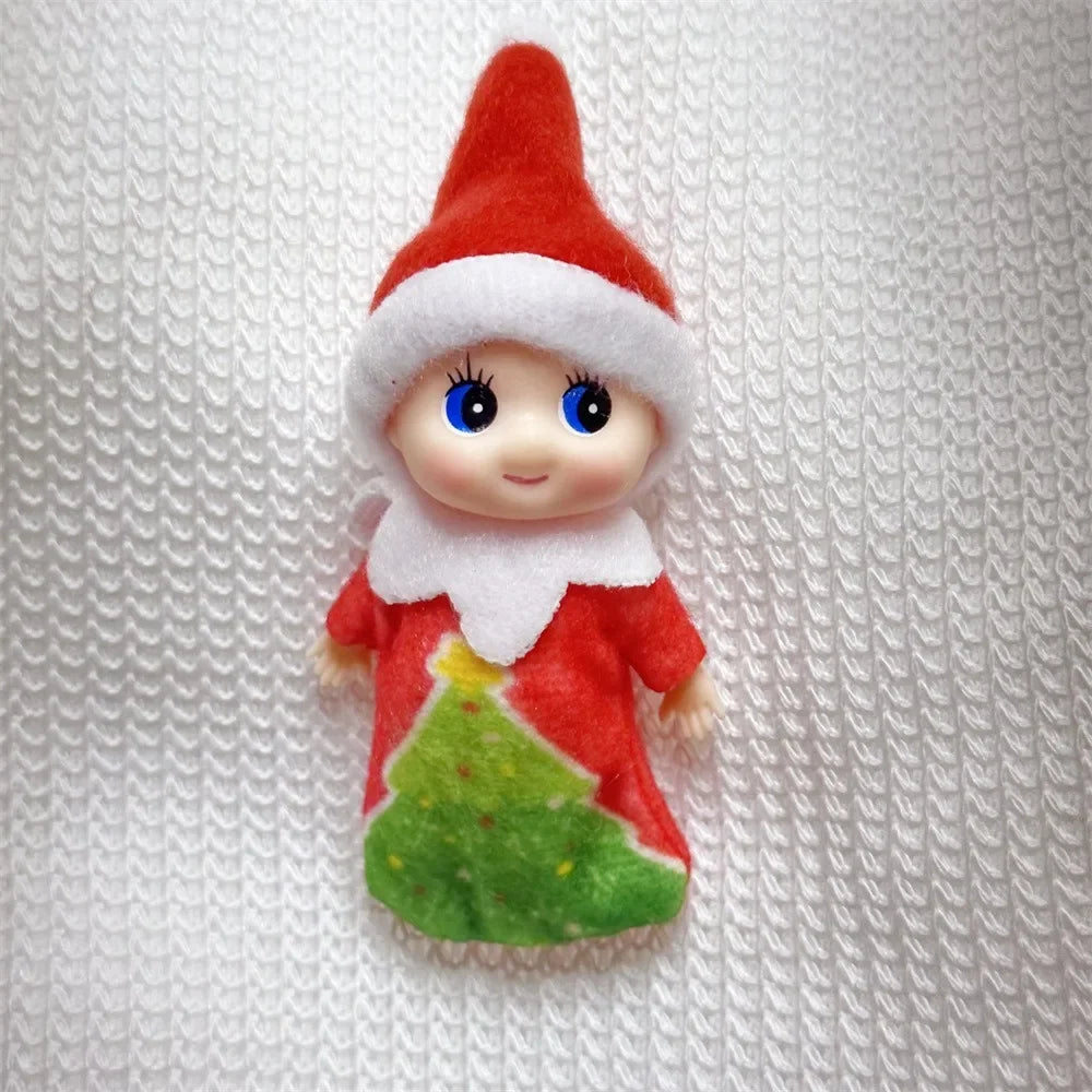 Kerst pop tweeling elf jongen en meisje – feestelijke mini decoratie