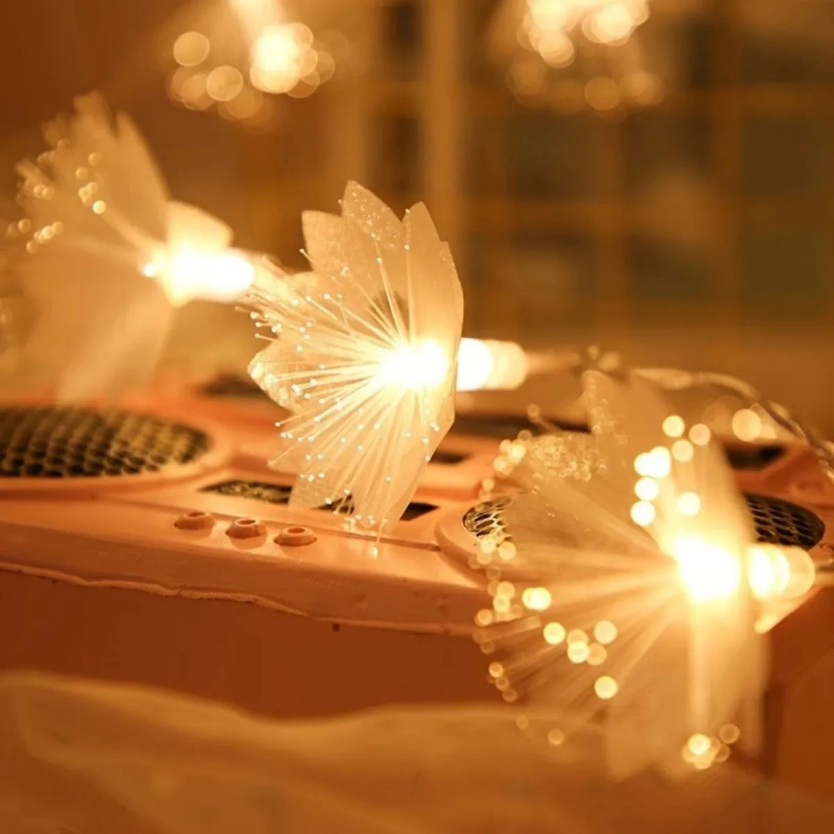 Kerst LED bloemenlamp met optische vezels en sprookjesachtig design