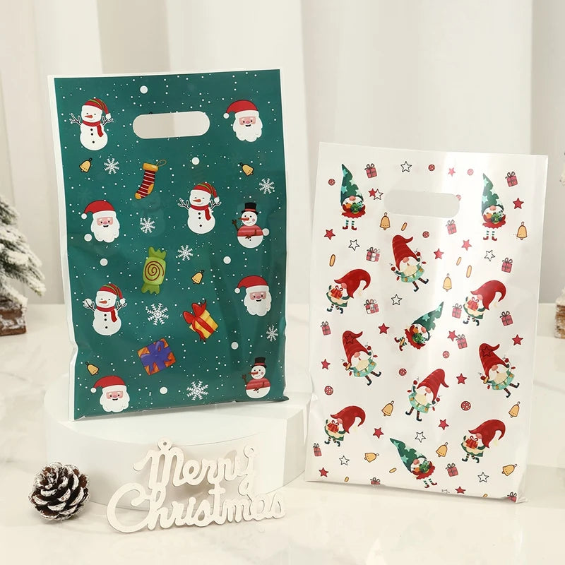 Kerst cadeauverpakking cadeautasjes met sneeuwpop ontwerp in diverse kleuren