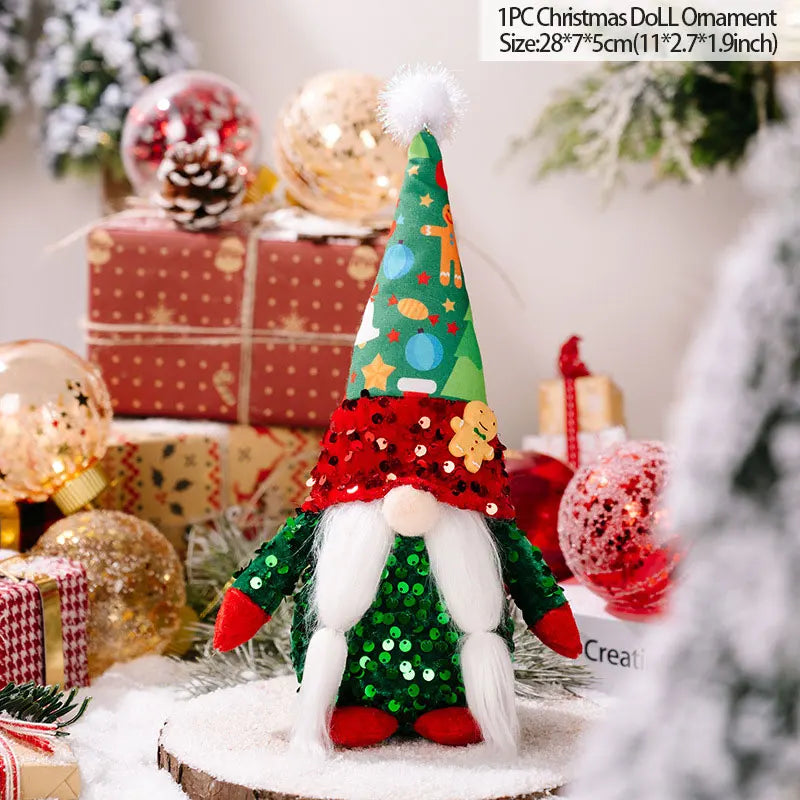 Kerst pop decoratieve pluche kabouter zonder gezicht voor sfeervolle versiering
