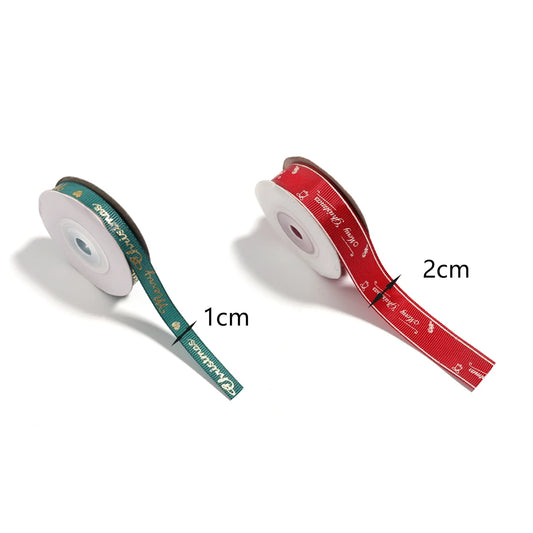 Kerst cadeau lint – 10 meter polyester lint 10mm/20mm bedrukt voor decoratie & inpakken