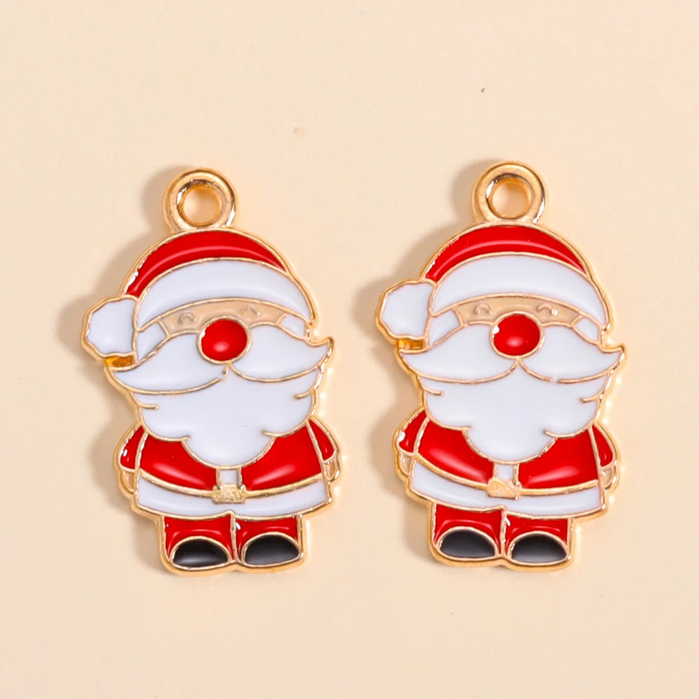 Kerst hanger Kerstman & Gingerbread set voor sieraden en decoratie - 10 stuks