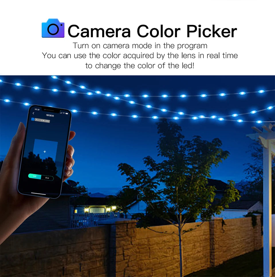Slimme Kerstverlichting met Bluetooth – USB LED Sfeerverlichting RGBIC, IP65 Waterdicht, App Bediening (2M-20M)