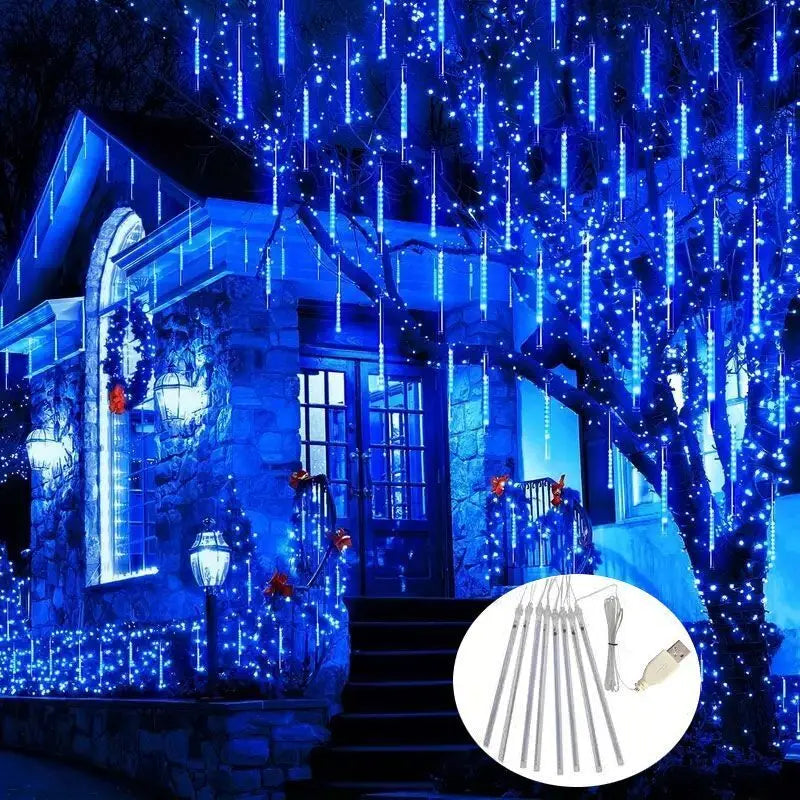 Kerst lichtgordijn USB LED vallende regenlamp sfeerverlichting