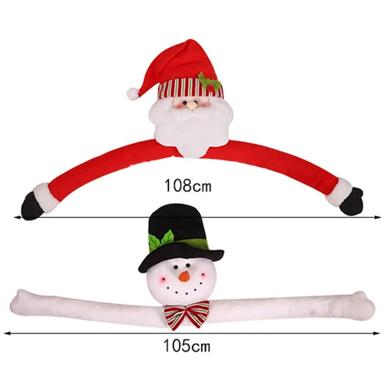 Kerst pop knuffel 105cm kerstman en sneeuwpop boomdecoratie feestelijk