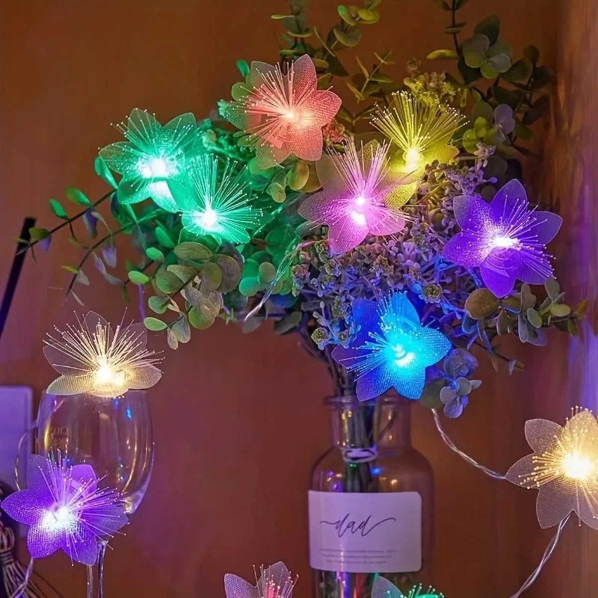 Kerst LED bloemenlamp met optische vezels en sprookjesachtig design