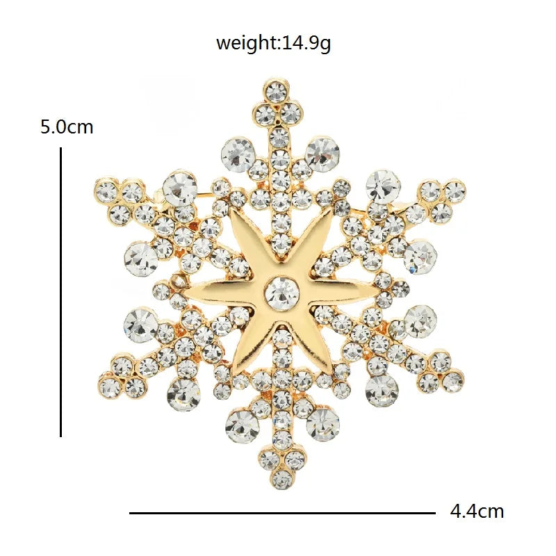 Broche Kerst | Sneeuwvlok broche met fonkelende strass steentjes