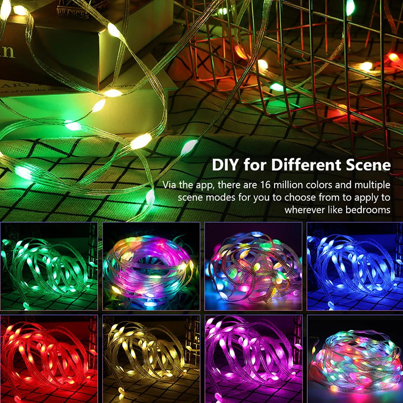 Slimme Kerstverlichting – RGBIC LED Lichtslang met Bluetooth & App – USB Aangedreven, Waterdicht, Tot 40 Meter – Inclusief Afstandsbediening