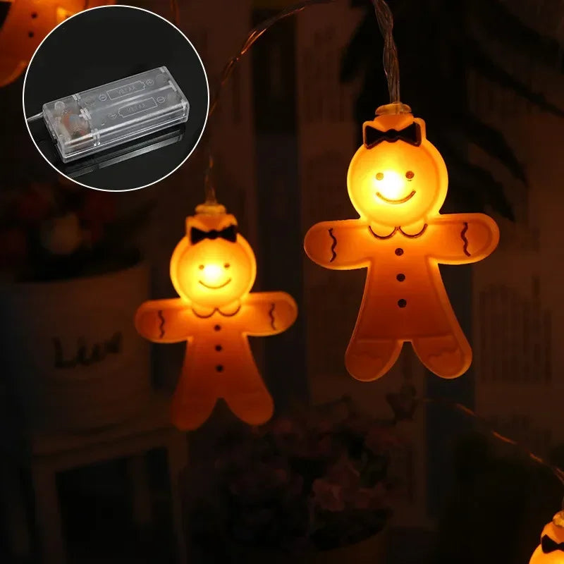 Gingerbread Man Kerstverlichting – 1,5m Slinger met Warm Lichtjes | Sfeervolle Decoratie voor Kerstboom, Huis & Feest