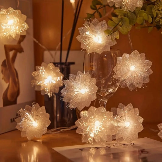 Kerst LED bloemenlamp met optische vezels en sprookjesachtig design