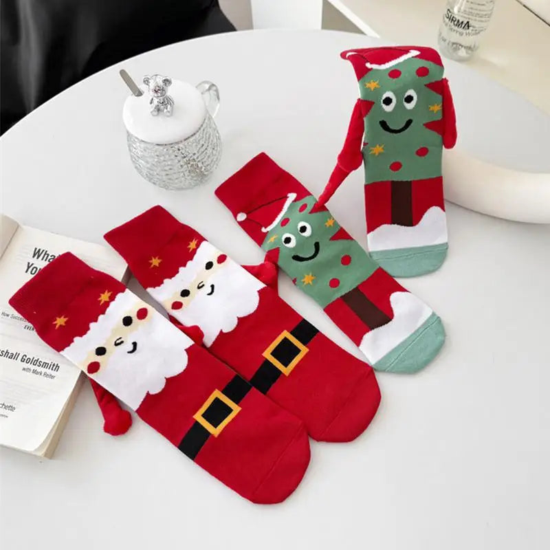 Kerstsok met magneet – creatieve kerstboom en kerstman sokken cadeau