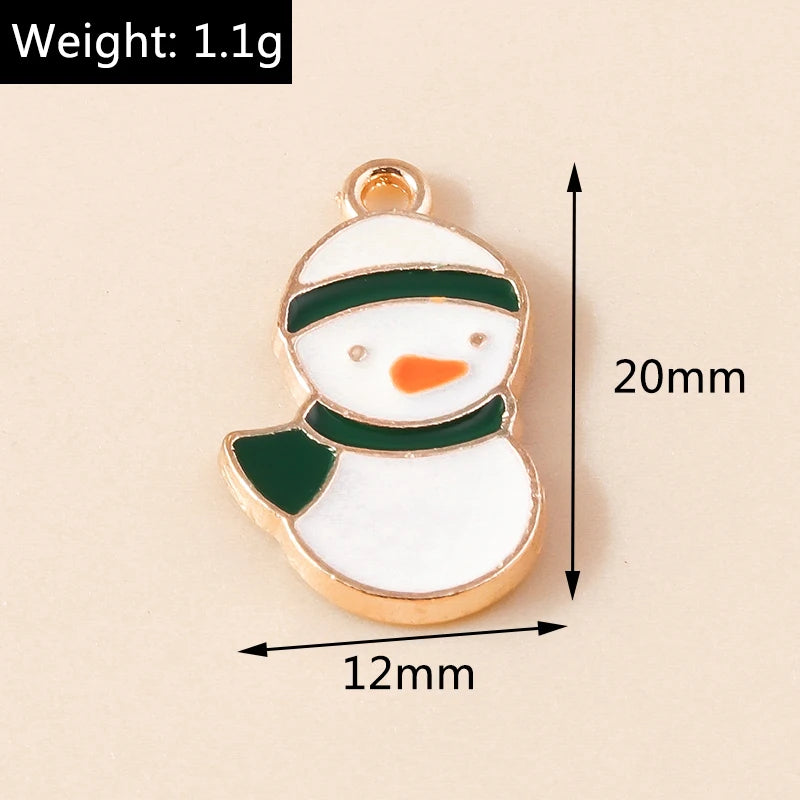 Kersthanger voor ketting of armband sneeuwpop emaille bedels 20 stuks