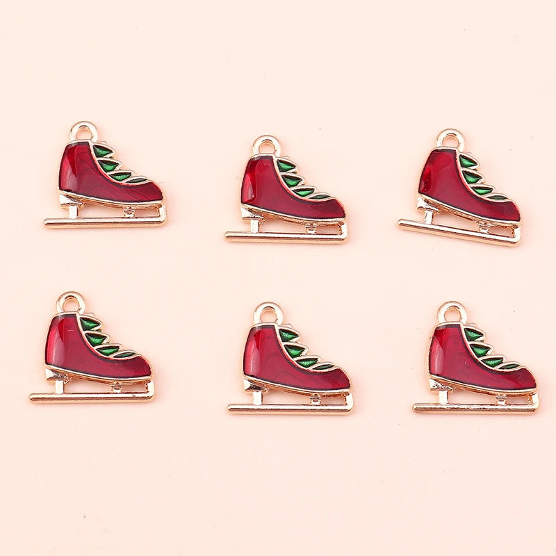 Kerst hangers mix sneeuwpop, Kerstman en meer emaille bedels voor sieraden - 10 stuks