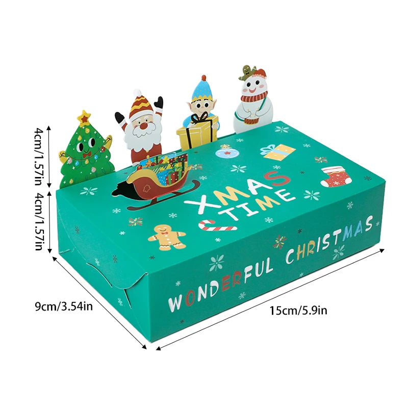 Kerst cadeauverpakking cartoon snoepdoosjes voor feest en lekkernijen