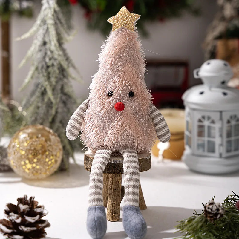 Kerst knuffel kerstboom pop langbenig pluche ornament