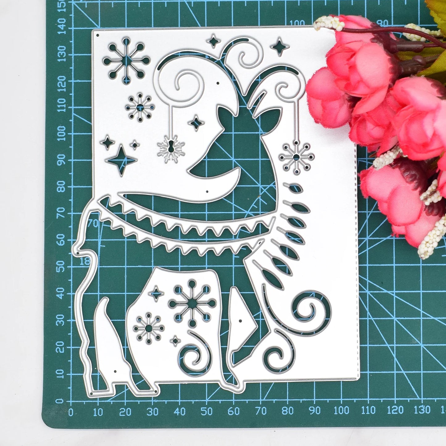 Snijmal kerst hert achtergrond voor kaarten en scrapbooking