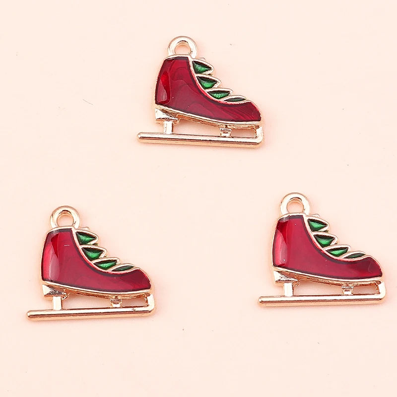 Kerst hangers mix sneeuwpop, Kerstman en meer emaille bedels voor sieraden - 10 stuks