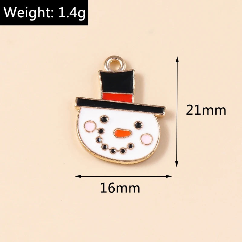 Kersthanger voor ketting of armband sneeuwpop emaille bedels 20 stuks