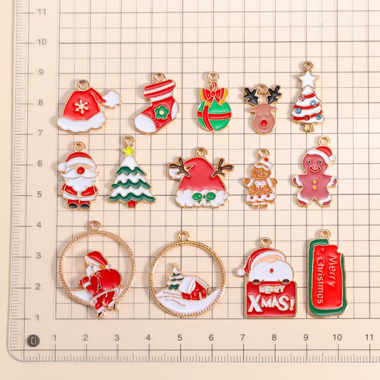 Kerst hanger Kerstman & Gingerbread set voor sieraden en decoratie - 10 stuks