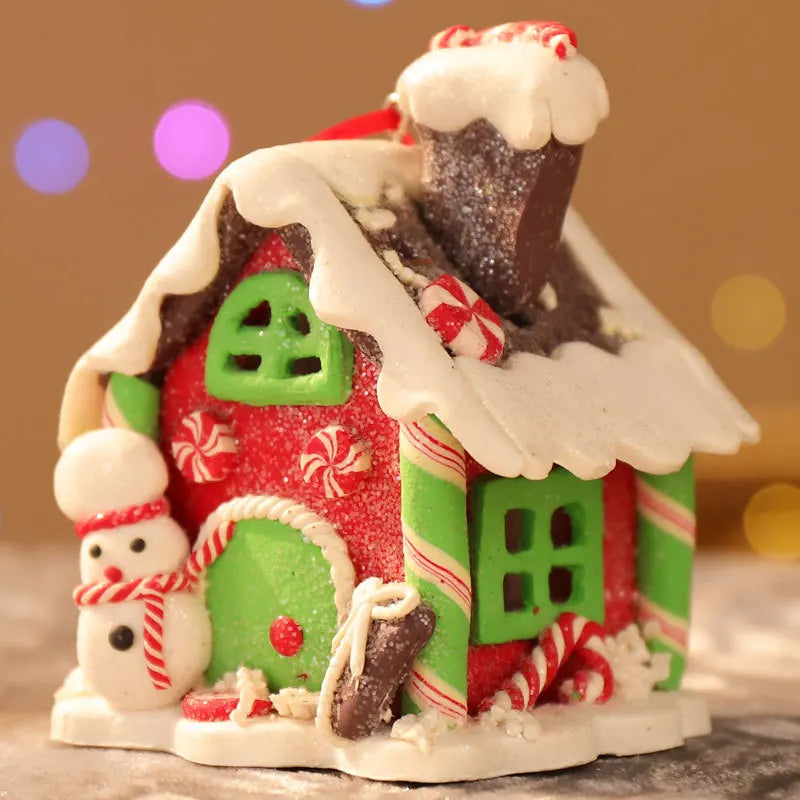 Kerst LED Hanger Peperkoekhuis met sneeuwpop of Kerstman Ornament