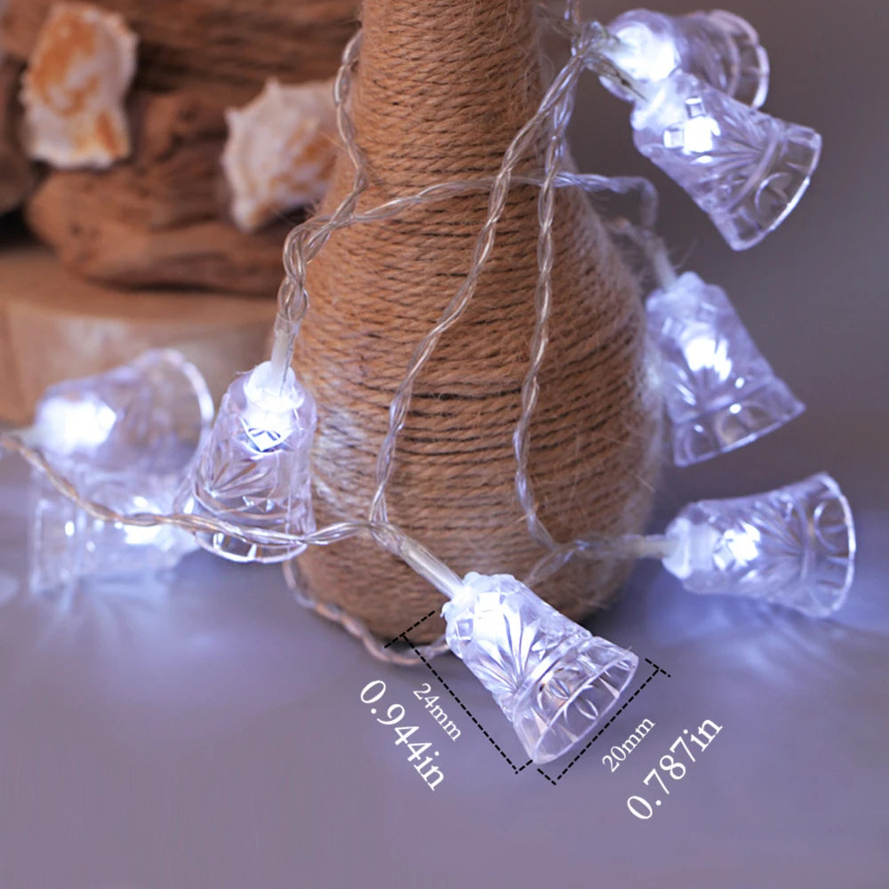Verlicht Kerst snoer met LED belletjes – 1,5m / 3m / 6m – Warm wit licht