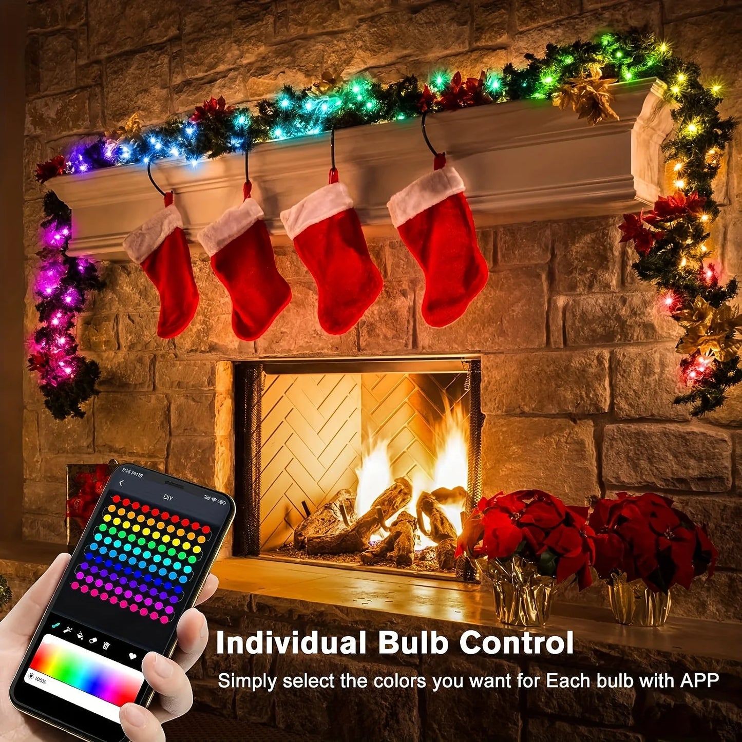 Slimme Kerstverlichting – RGBIC LED Lichtslang 5V USB | 5M/10M/20M | App & Afstandsbediening | IP65 Waterdicht | Droomkleuren