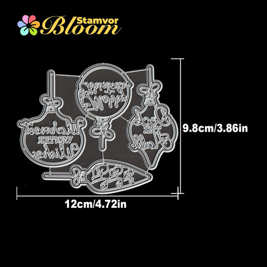 Snijmal Kerstklokken en Tekst voor Scrapbooking en Kaarten Maken