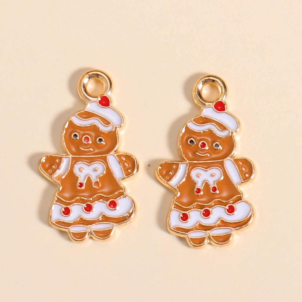 Kerst hanger Kerstman & Gingerbread set voor sieraden en decoratie - 10 stuks